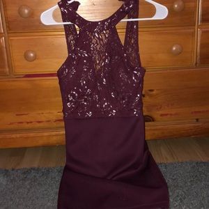 maroon dress